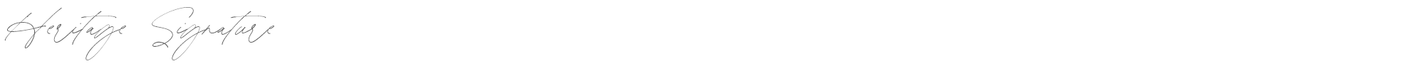 Sample characters Heritage Signature Font